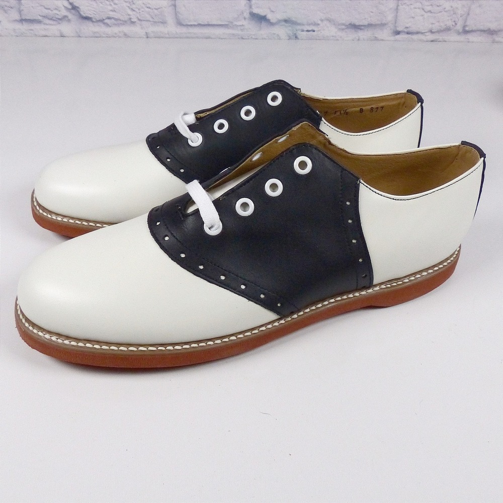 Kesco Classic White Black Lace Up Saddle Oxford Uniform Shoes 5667 Sz 11.5 B